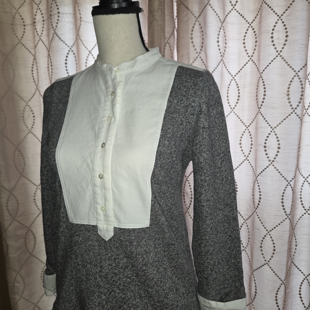 J. Crew Gray and White Button Down Shirt